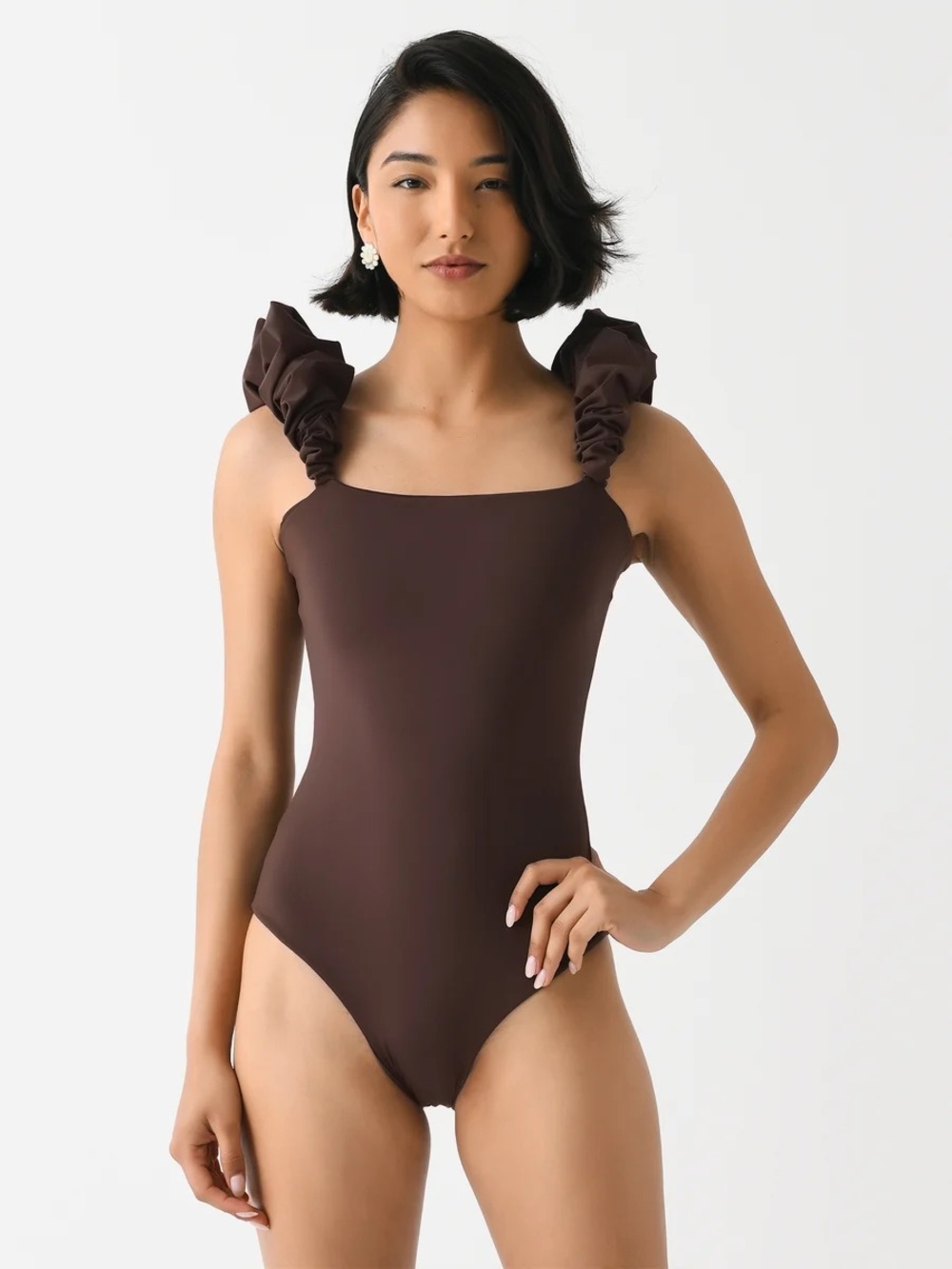Maygel Coronel puff sleeve swimsuit